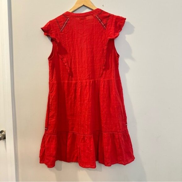 Knox Rose Bonfire Deep V Empire Waist Embroidered Midi Dress Red Size Large - Picture 4 of 14